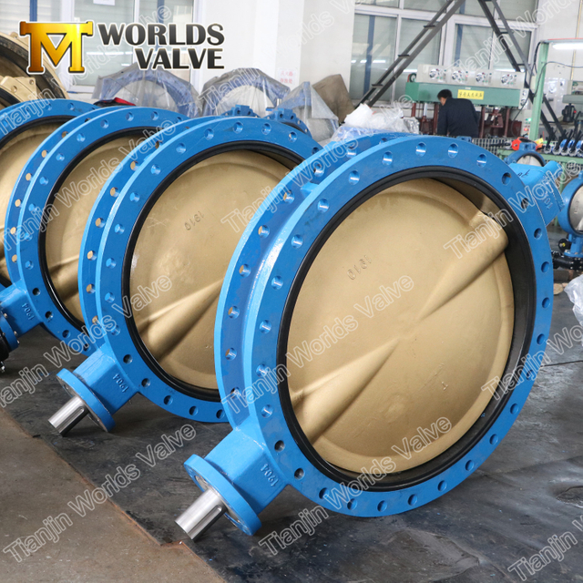 Бабочка-клапаны с B148 алюминиевый бронзовый диск двойной фланцевый