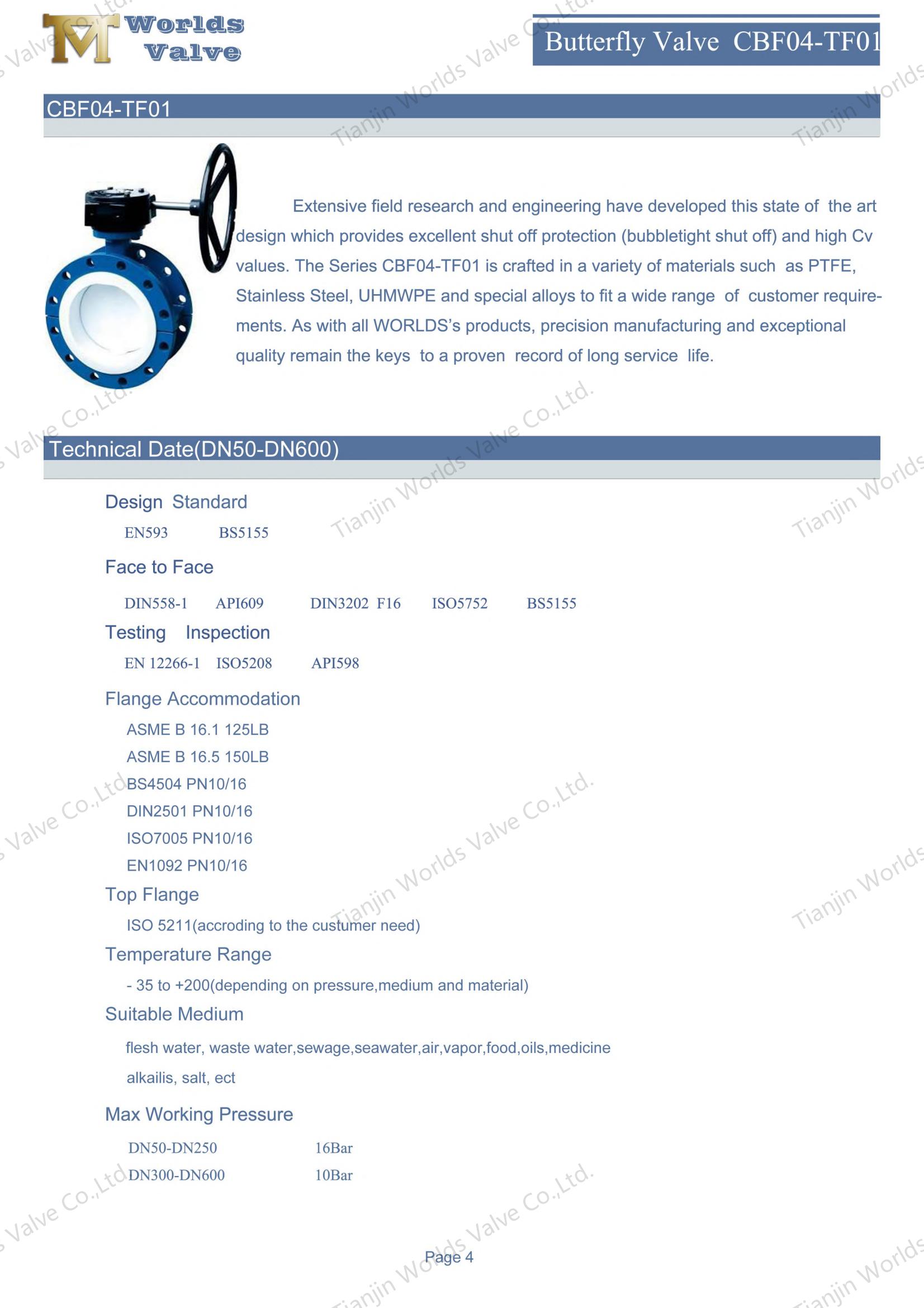 Гудовольный шестерен двойной фланцевой клапаны PTFE Butterfly Clap (1)