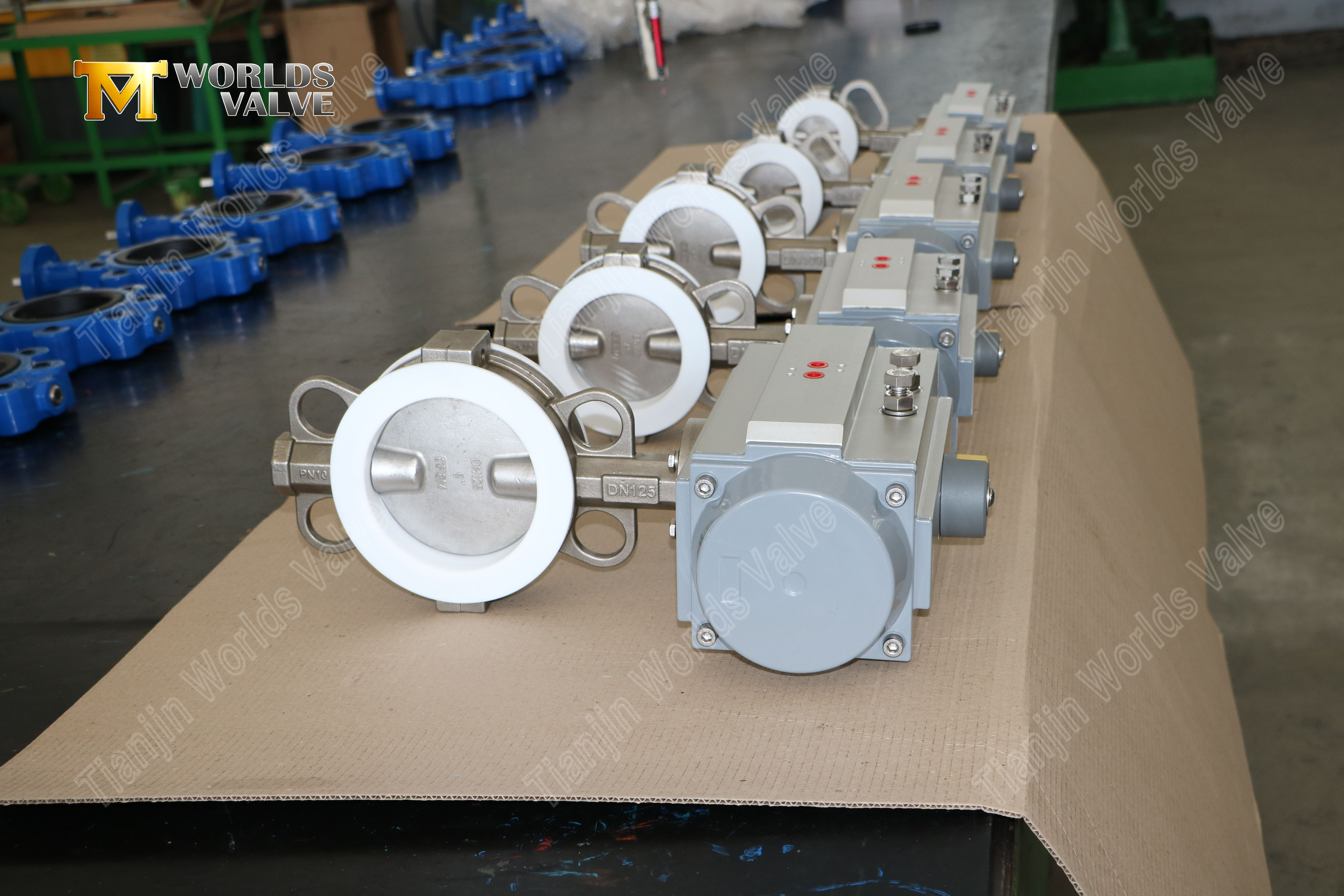 Сплит-тел-PTFE Liken-SS-Butterfly-Valve-With-Pneumatic-Actation-6