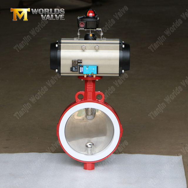 Дисковый затвор-бабочка с разъемным корпусом из PTFE с седлом и диском CF8M