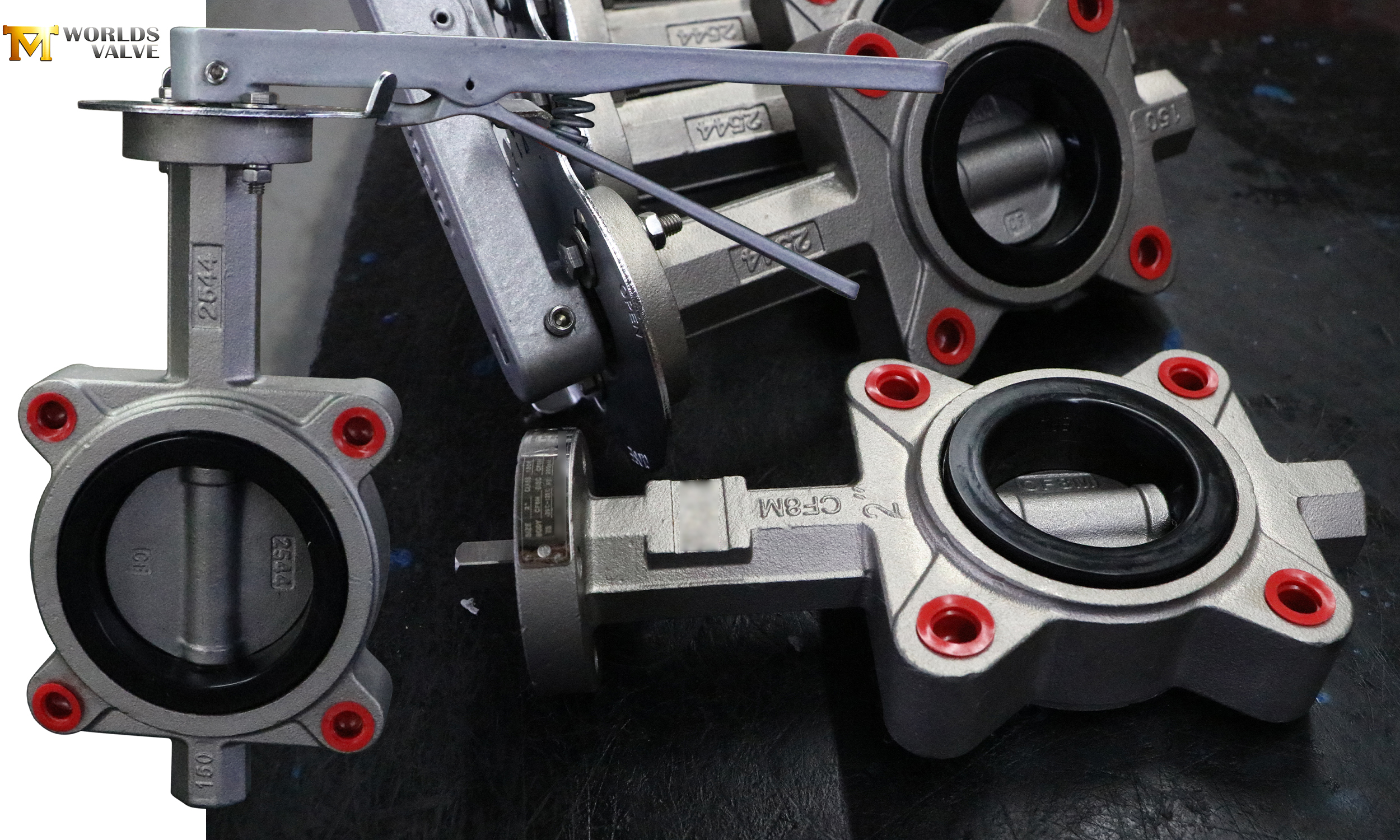 Полный клапан бабочки из нержавеющей стали с ручным рычагом: превосходная коррозионная стойкость