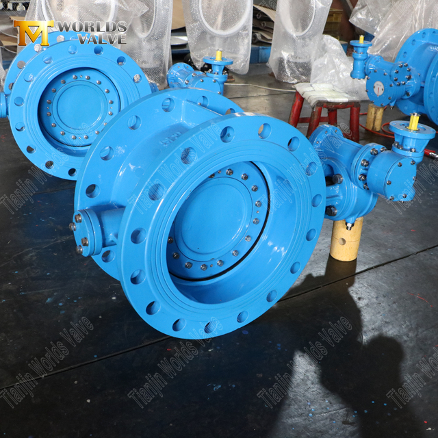 Двойное смещение клапана бабочки PN25 с двойными фланцами и оператором передачи | Управление промышленным потоком тяжелого промышленного потока