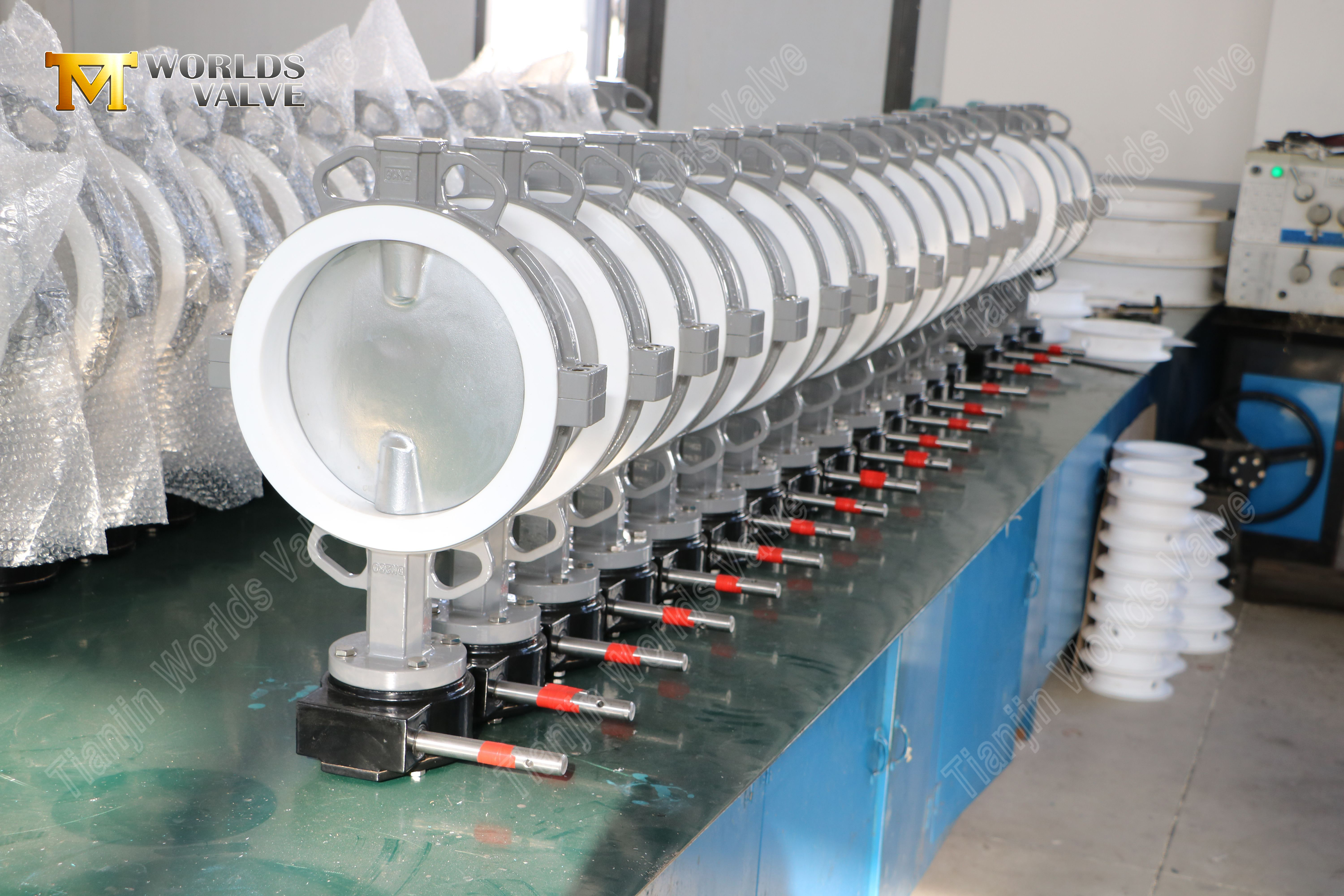 Сплит-тел-PTFE Liken-SS-Butterfly-Valve-With-Pneumatic-Actation-5