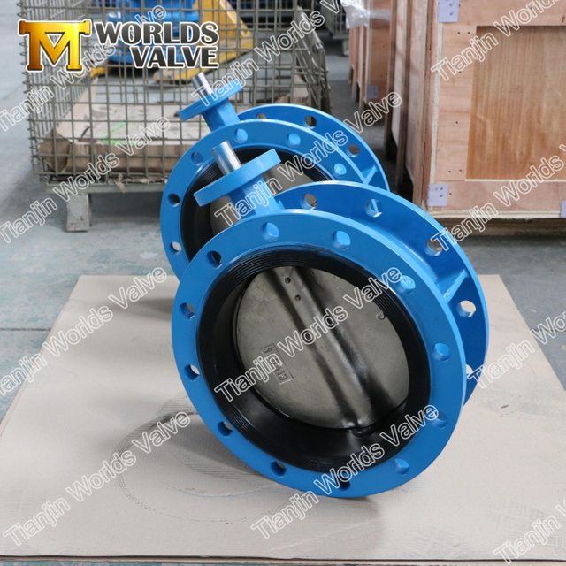 AWWA C504 Double Flange Butterfly Valve AWWAC207 Фланцевое соединение с оператором передач
