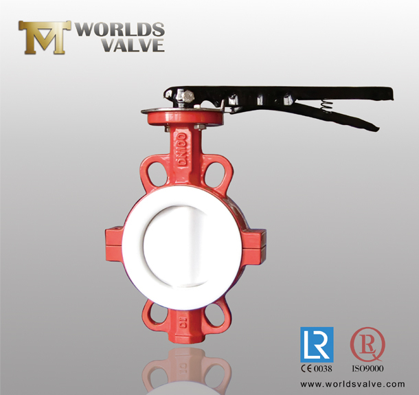 PTFE Split Body Wafl Butterfly Valve для химической промышленности