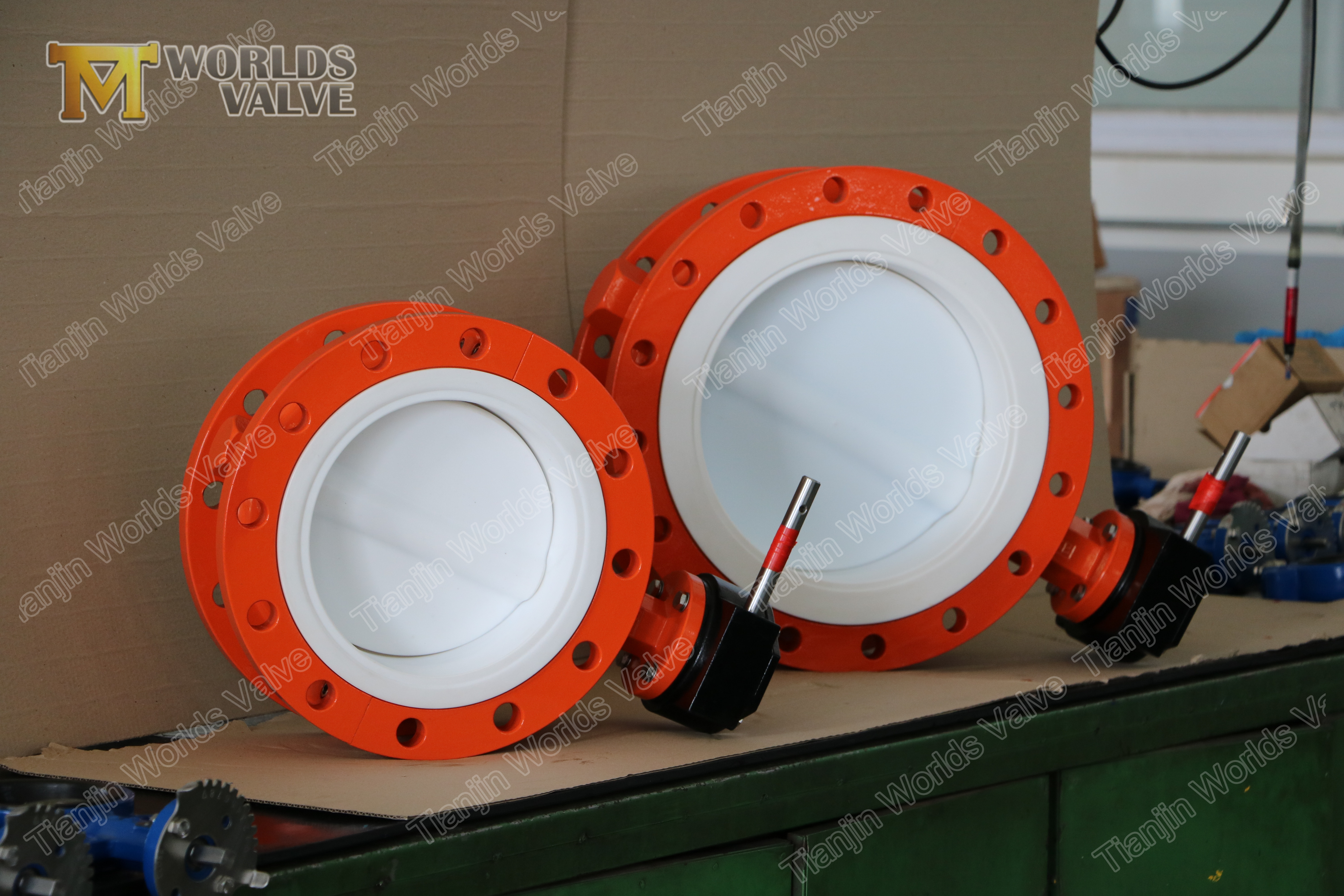 4 PTFE сиденье две части тела сплит тела двойной фланцевый клапан бабочки