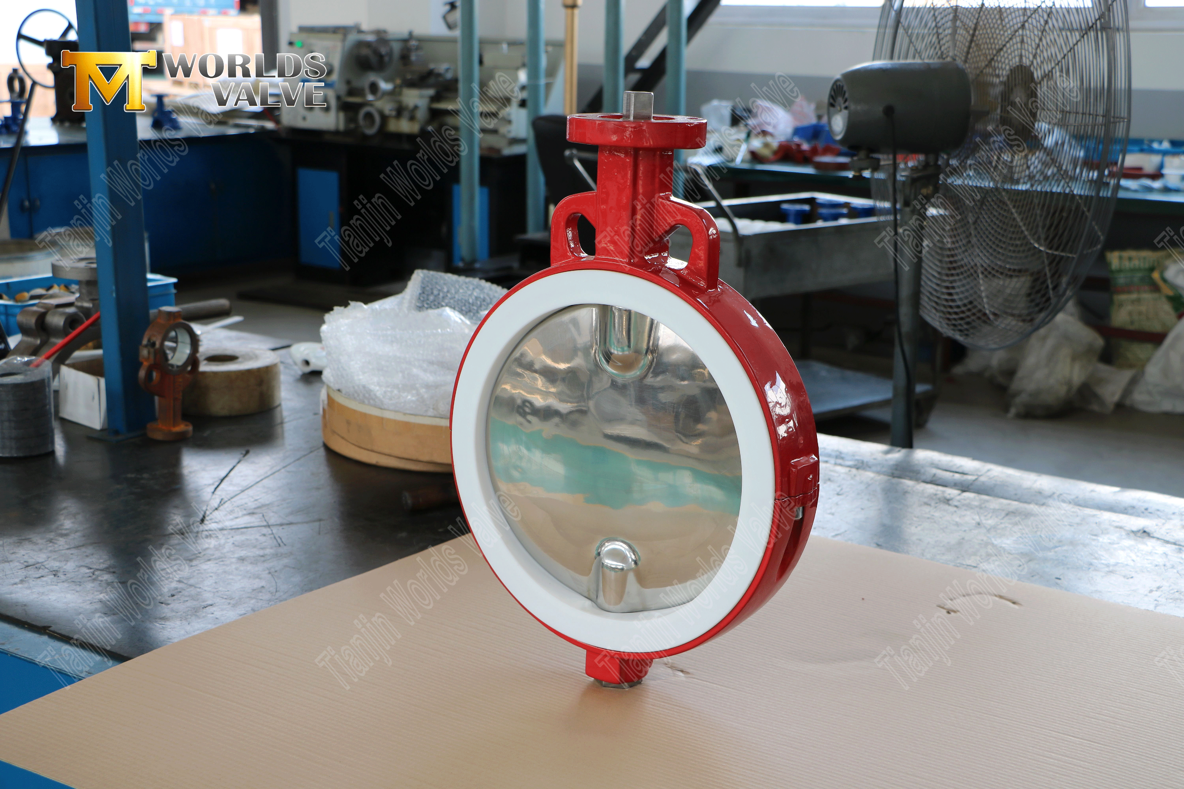 Клапан бабочки с PTFE с полированным диском и пневматическим приводом-1 (6)