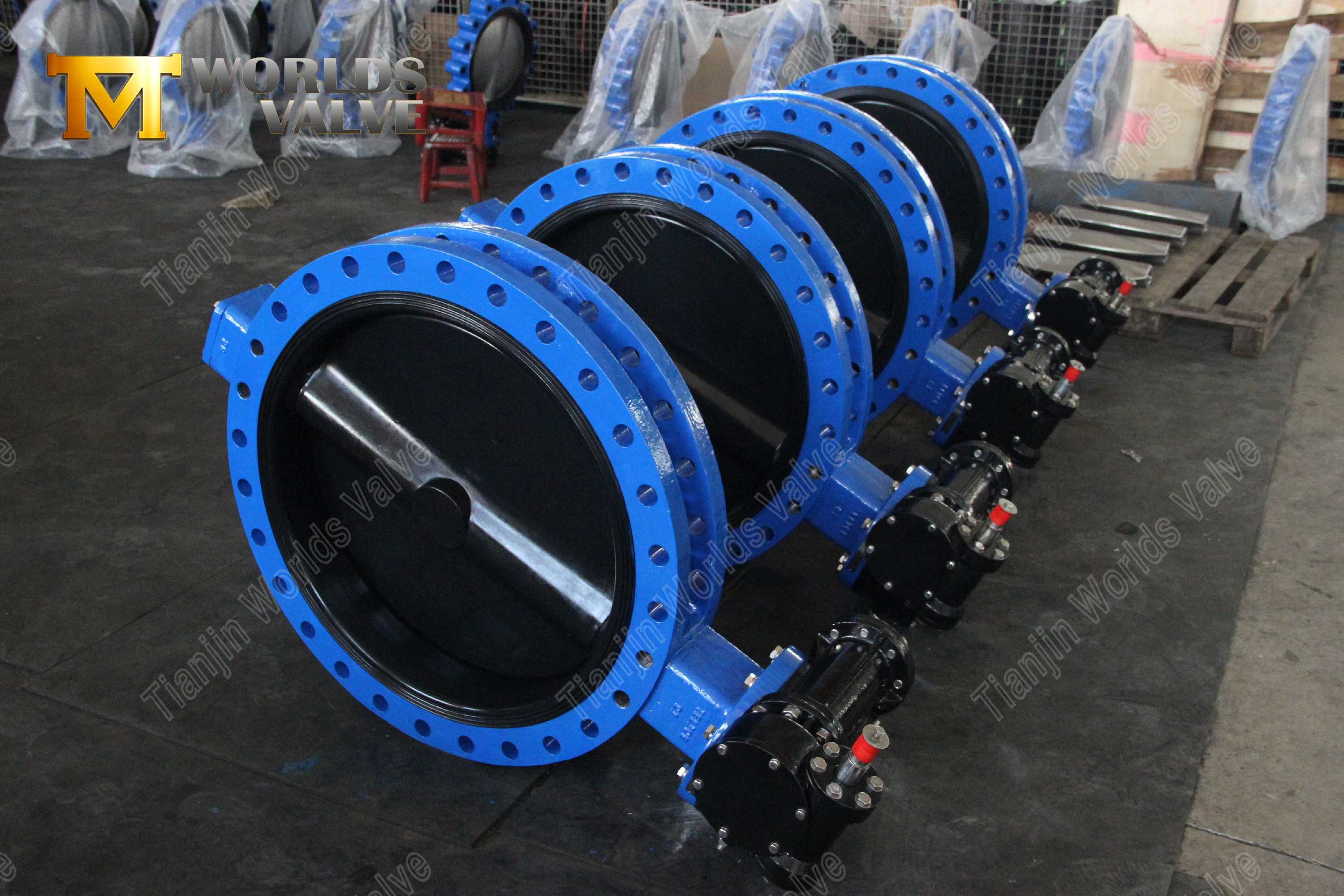 U-тип-баттерфлайс-вальвел-with-halar-coating-disc-corrosion-устойчивый